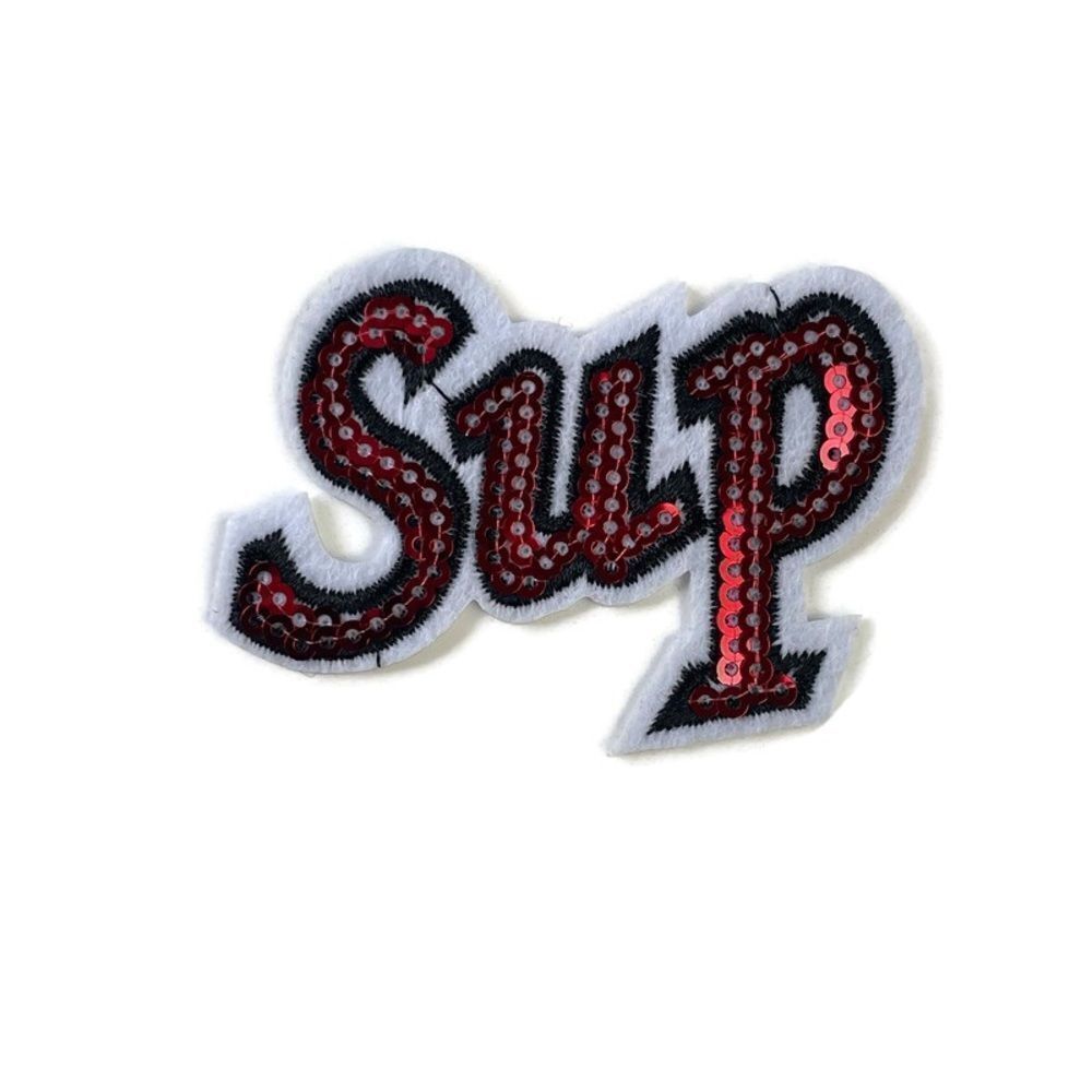 Sup Sequins Text Patch